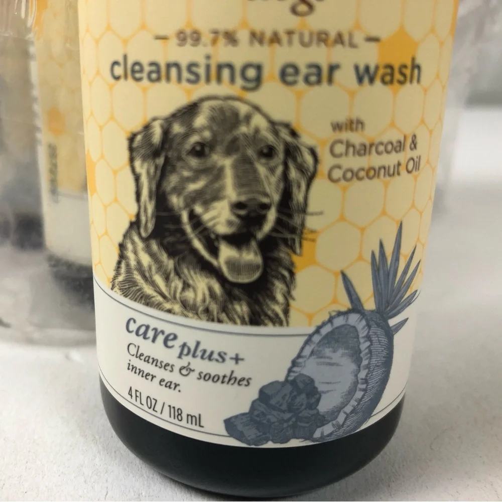 Burt’s Bees Care + Plus Charcoal & Coconut Dog Cleansing Ear Rinse Set of 4 New
